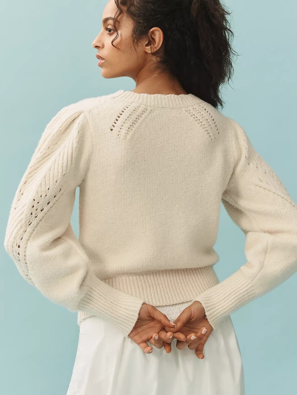 By Anthropologie Scalloped Collar Sweater Size XXS - Picture 4 of 12